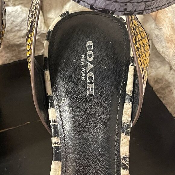 Coach Pipher Python/Anaconda Size 8.5 Wooden Block Heel with Ankle Clasp - Picture 3 of 10